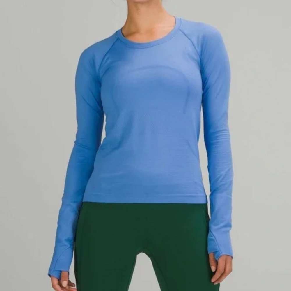 Lululemon Blue Nile Swiftly Tech Long Sleeve Shirt 2.0 Race Length Size 4